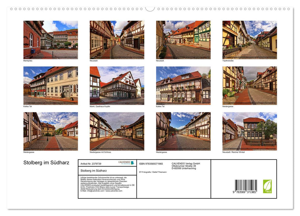 Stolberg im Südharz (CALVENDO Premium Wandkalender 2027)