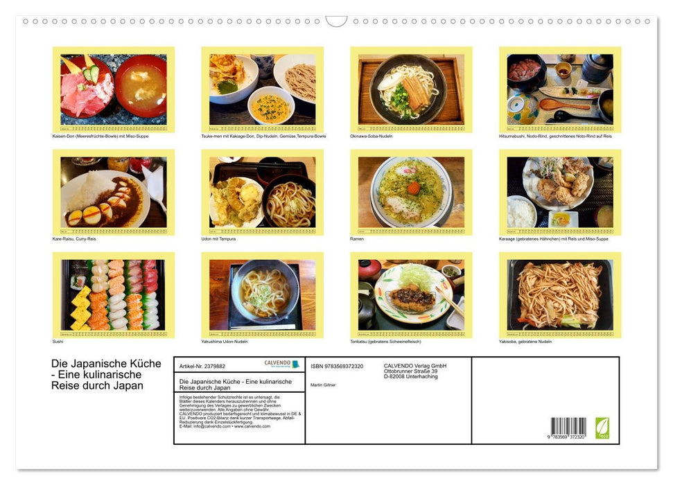 Die Japanische Küche - Eine kulinarische Reise durch Japan (CALVENDO Wandkalender 2027)