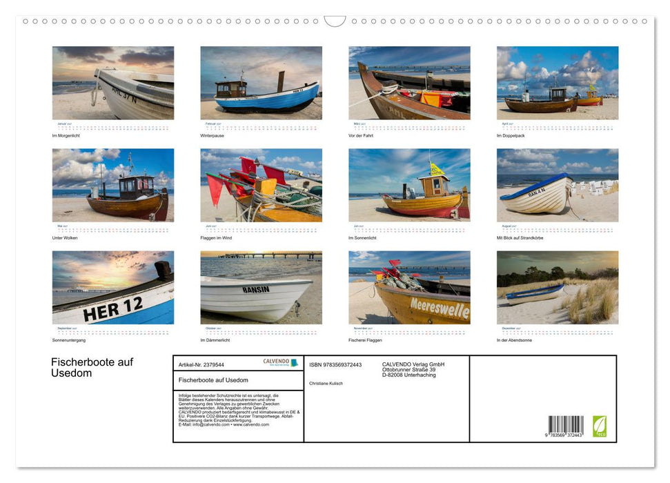 Fischerboote auf Usedom (CALVENDO Wandkalender 2027)