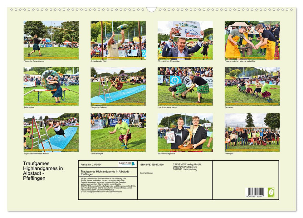 Traufgames Highlandgames in Albstadt - Pfeffingen (CALVENDO Wandkalender 2027)