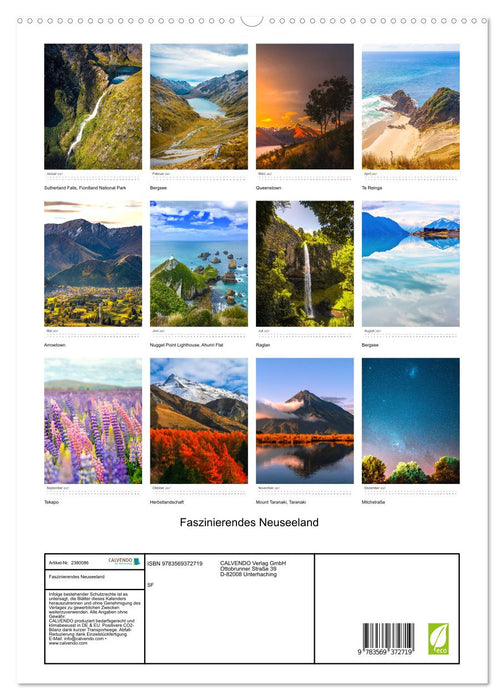 Faszinierendes Neuseeland (CALVENDO Premium Wandkalender 2027)