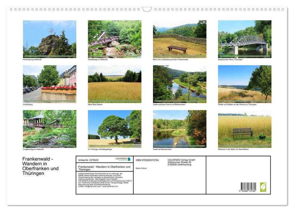 Frankenwald - Wandern in Oberfranken und Thüringen (CALVENDO Wandkalender 2027)