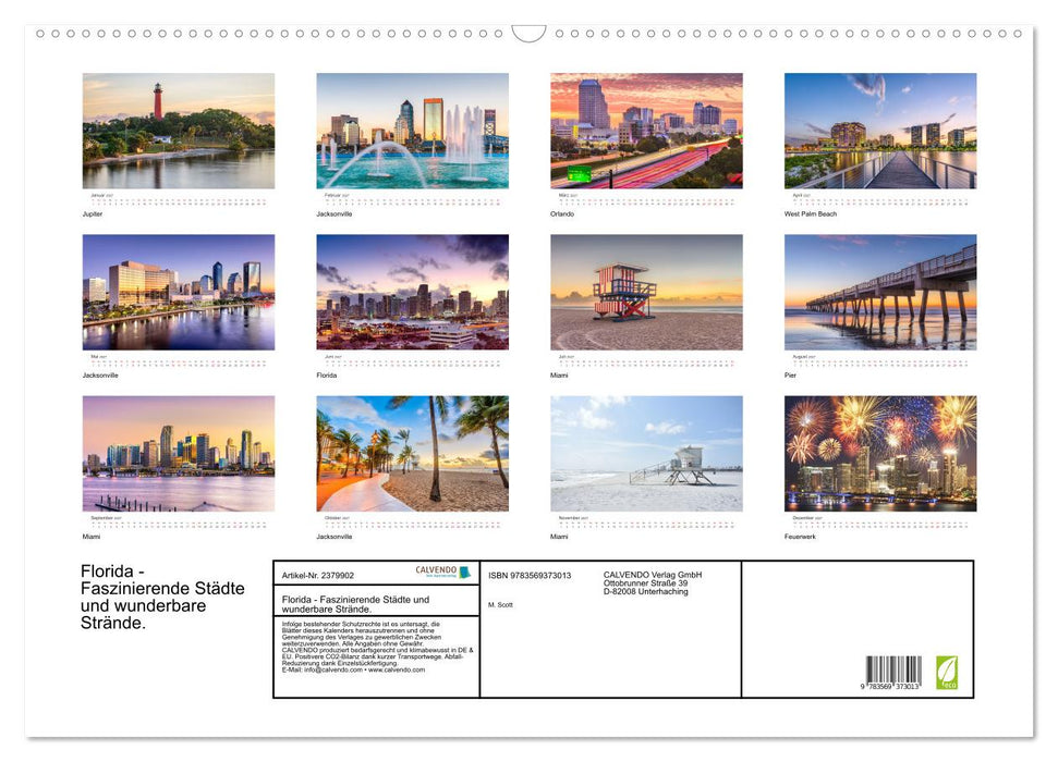 Florida - Faszinierende Städte und wunderbare Strände. (CALVENDO Wandkalender 2027)