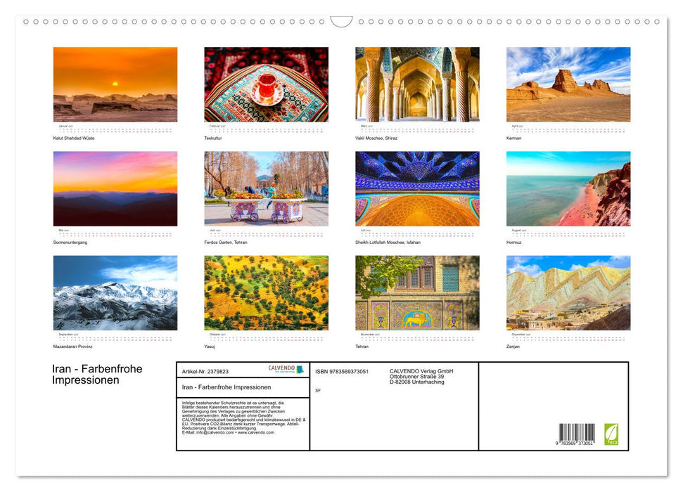 Iran - Farbenfrohe Impressionen (CALVENDO Wandkalender 2027)