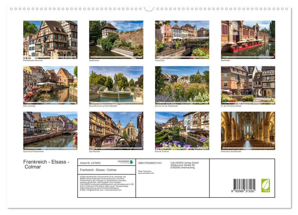 Frankreich - Elsass - Colmar (CALVENDO Premium Wandkalender 2027)