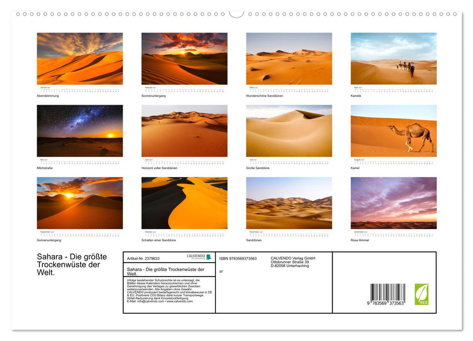 Sahara - Die größte Trockenwüste der Welt. (CALVENDO Premium Wandkalender 2027)