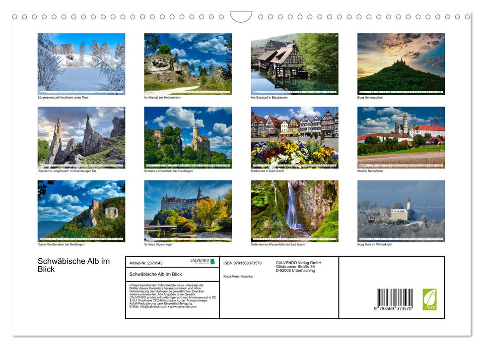 Schwäbische Alb im Blick (CALVENDO Wandkalender 2027)