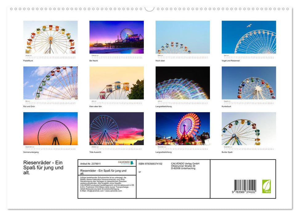 Riesenräder - Ein Spaß für jung und alt. (CALVENDO Premium Wandkalender 2027)
