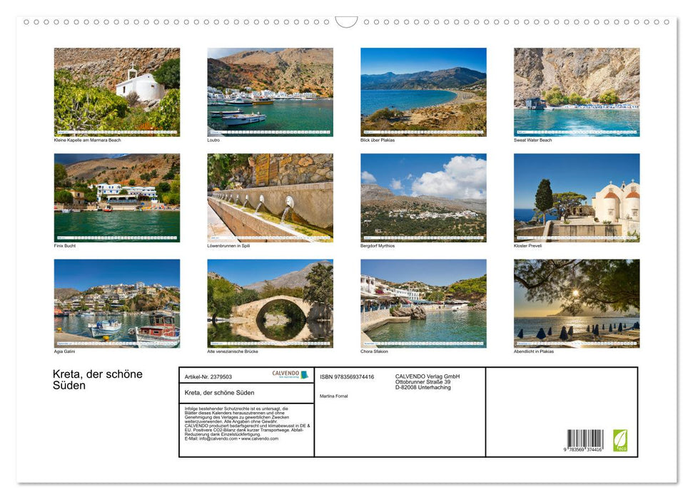 Kreta, der schöne Süden (CALVENDO Wandkalender 2027)