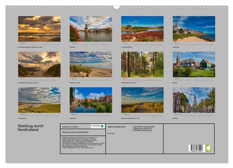 Streifzug durch Nordholland (CALVENDO Wandkalender 2027)