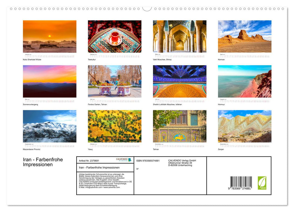 Iran - Farbenfrohe Impressionen (CALVENDO Premium Wandkalender 2027)
