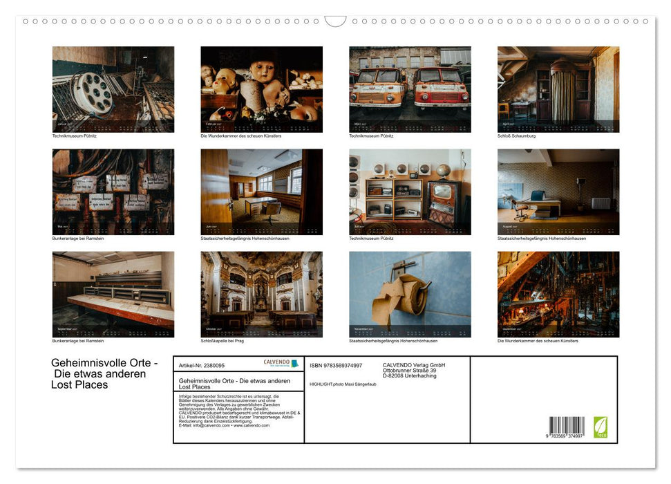 Geheimnisvolle Orte - Die etwas anderen Lost Places (CALVENDO Wandkalender 2027)
