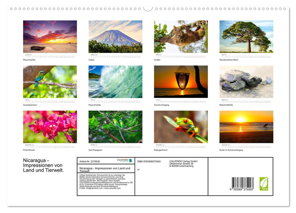 Nicaragua - Impressionen von Land und Tierwelt. (CALVENDO Premium Wandkalender 2027)