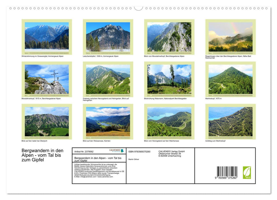 Bergwandern in den Alpen - vom Tal bis zum Gipfel (CALVENDO Premium Wandkalender 2027)