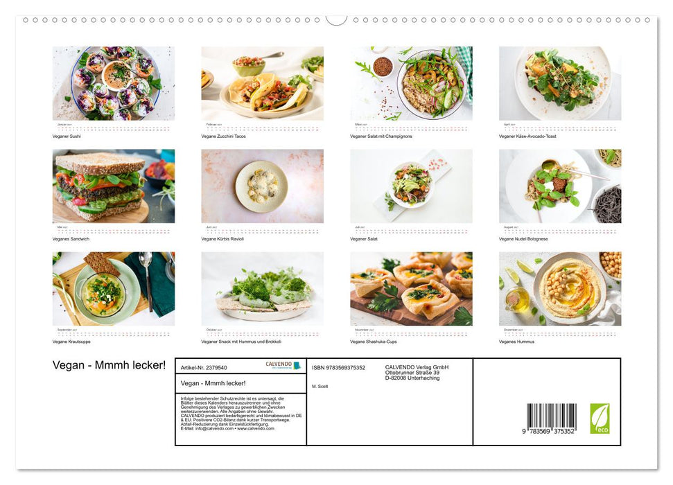 Vegan - Mmmh lecker! (CALVENDO Premium Wandkalender 2027)