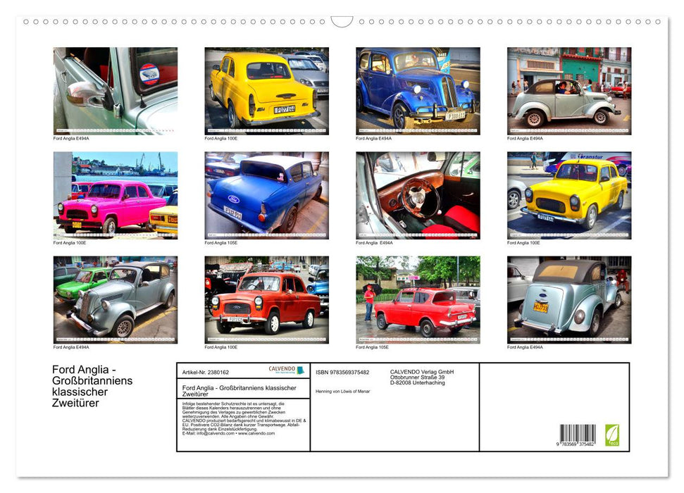 Ford Anglia - Großbritanniens klassischer Zweitürer (CALVENDO Wandkalender 2027)
