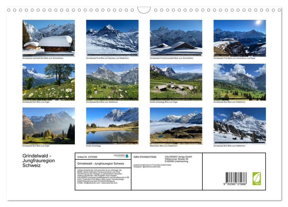 Grindelwald - Jungfrauregion Schweiz (CALVENDO Wandkalender 2027)