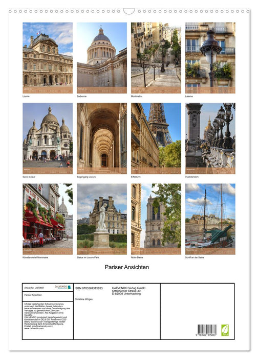 Pariser Ansichten (CALVENDO Wandkalender 2027)