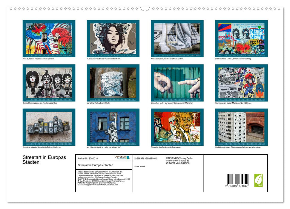 Streetart in Europas Städten (CALVENDO Premium Wandkalender 2027)