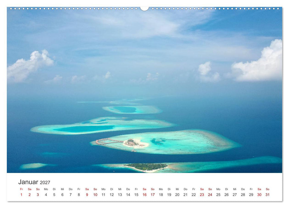Malediven - Weiße Strände und Türkises Meer. (CALVENDO Wandkalender 2027)