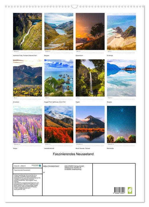 Faszinierendes Neuseeland (CALVENDO Wandkalender 2027)