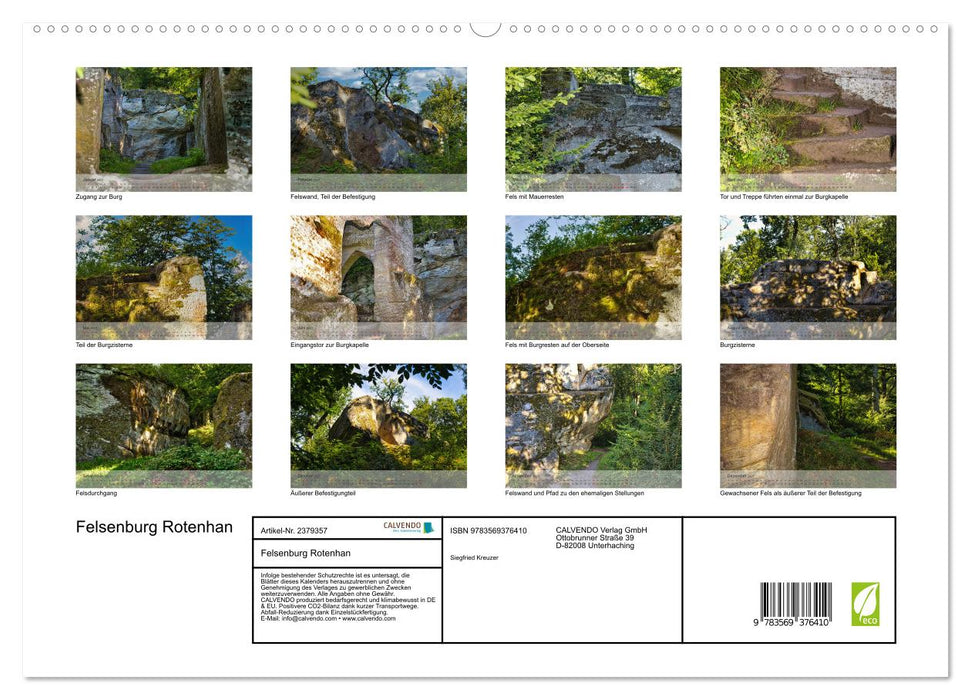 Felsenburg Rotenhan (CALVENDO Premium Wandkalender 2027)