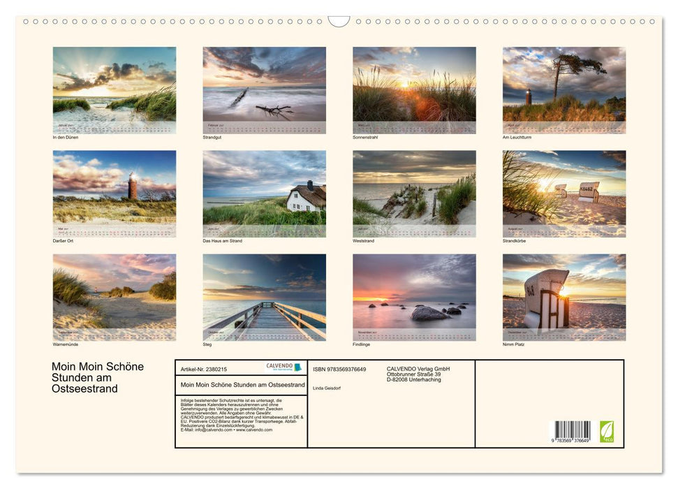 Moin Moin Schöne Stunden am Ostseestrand (CALVENDO Wandkalender 2027)