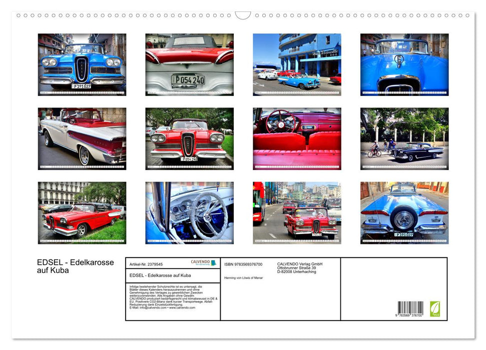 EDSEL - Edelkarosse auf Kuba (CALVENDO Wandkalender 2027)