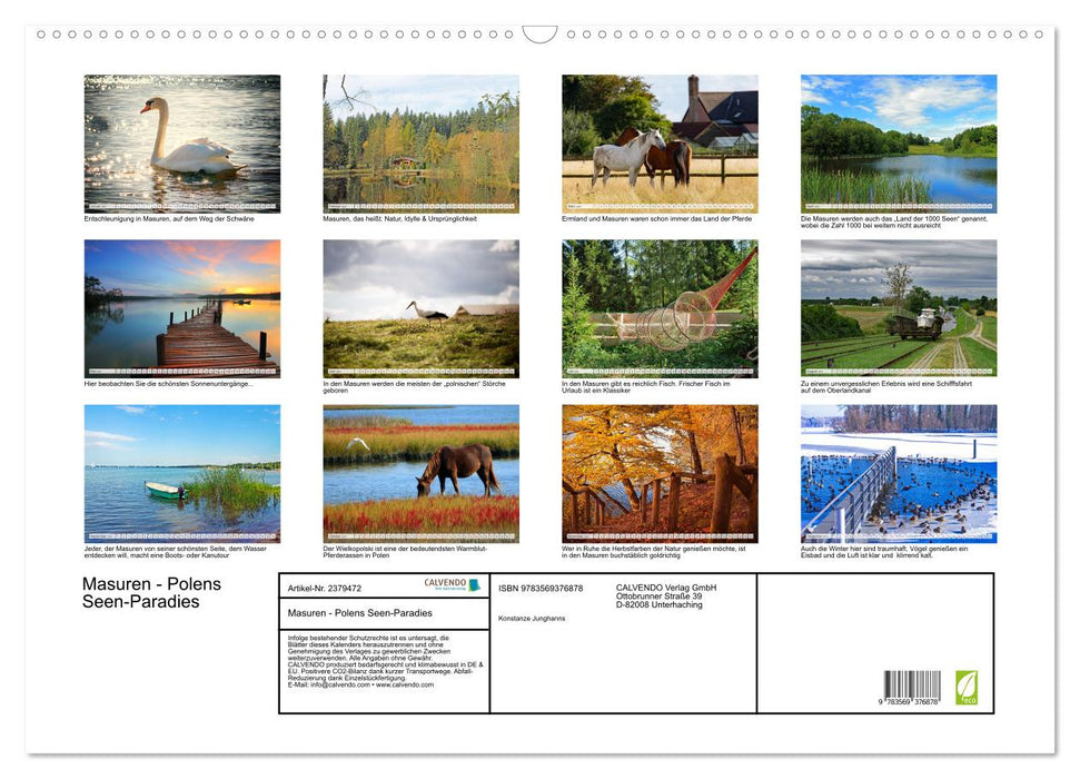 Masuren - Polens Seen-Paradies (CALVENDO Wandkalender 2027)