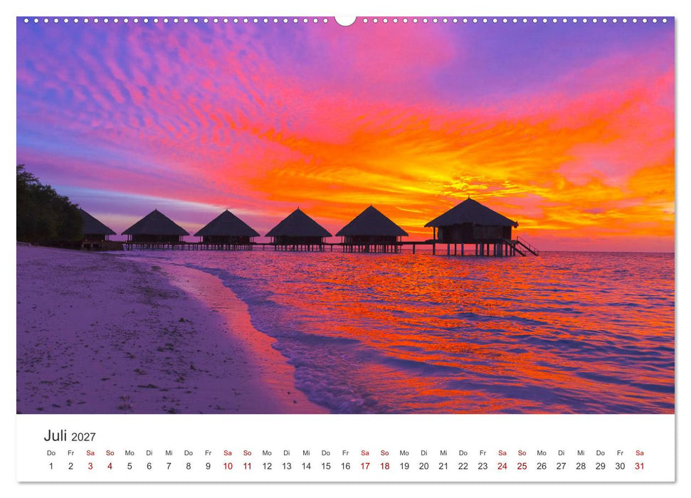 Malediven - Weiße Strände und Türkises Meer. (CALVENDO Premium Wandkalender 2027)