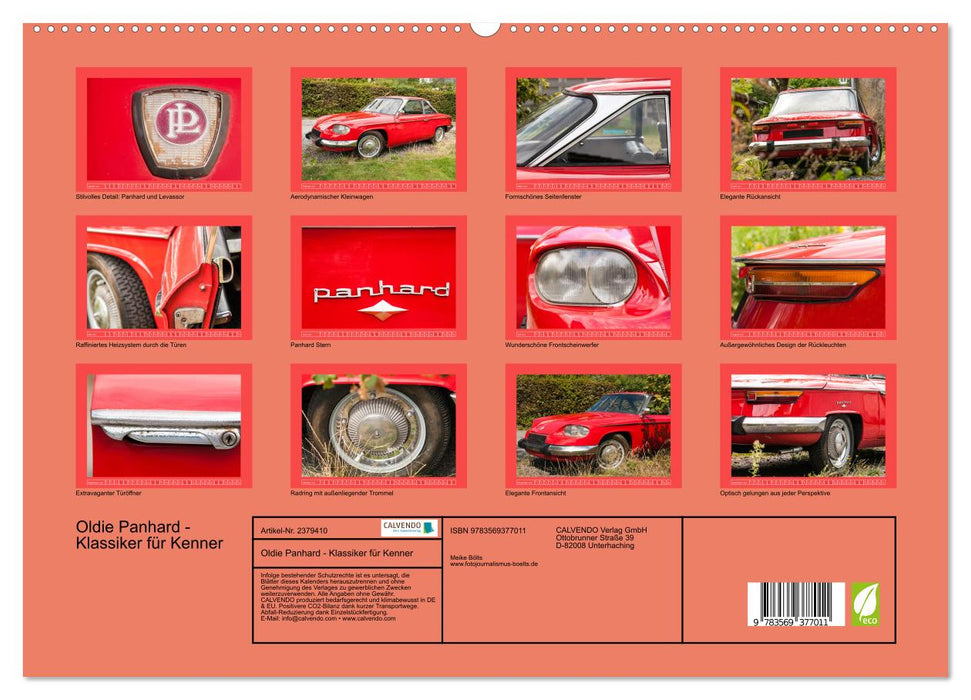 Oldie Panhard - Klassiker für Kenner (CALVENDO Premium Wandkalender 2027)