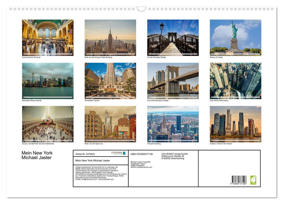 Mein New York Michael Jaster (CALVENDO Wandkalender 2027)