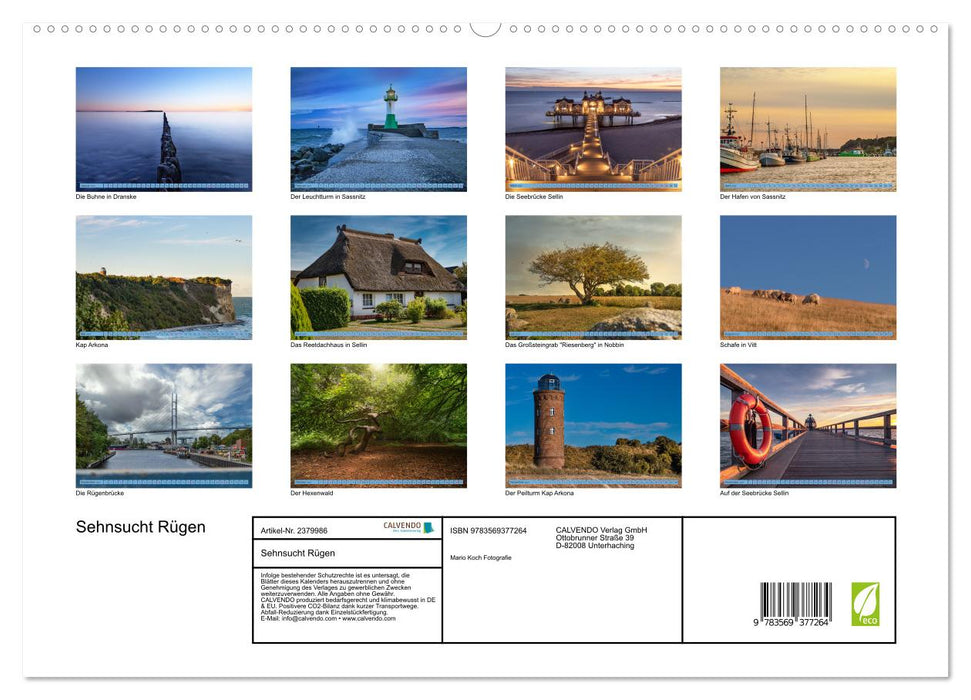 Sehnsucht Rügen (CALVENDO Premium Wandkalender 2027)