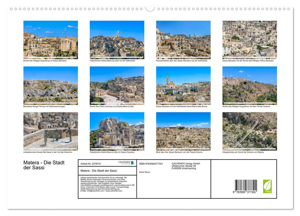 Matera - Die Stadt der Sassi (CALVENDO Premium Wandkalender 2027)