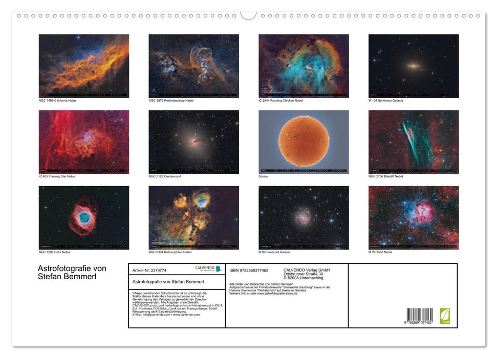 Astrofotografie von Stefan Bemmerl (CALVENDO Wandkalender 2027)