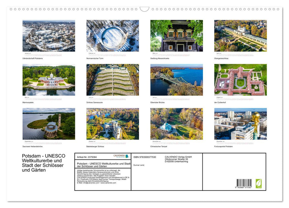 Potsdam - UNESCO Weltkulturerbe und Stadt der Schlösser und Gärten (CALVENDO Wandkalender 2027)