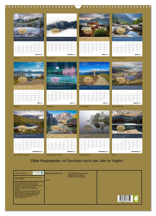 Zitate Wegbegleiter, mit Sprüchen durch das Jahr by VogtArt (CALVENDO Wandkalender 2027)