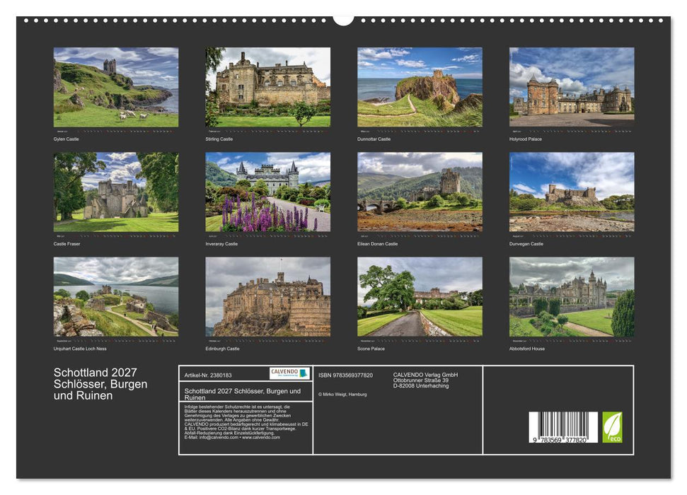 Schottland 2027 Schlösser, Burgen und Ruinen (CALVENDO Premium Wandkalender 2027)