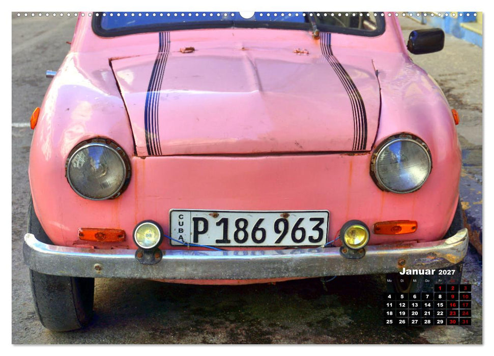 Auto-Zwerge - Europäische Kleinstwagen auf Kuba (CALVENDO Premium Wandkalender 2027)