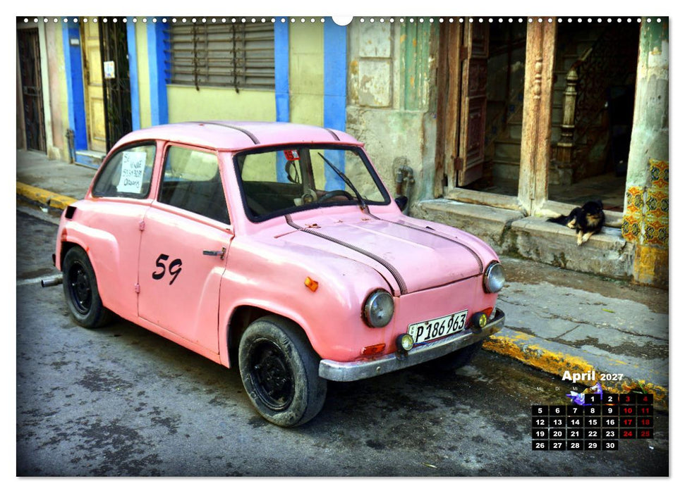 Auto-Zwerge - Europäische Kleinstwagen auf Kuba (CALVENDO Premium Wandkalender 2027)