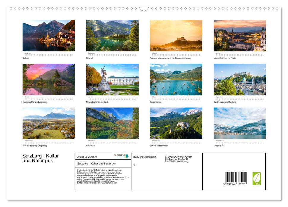 Salzburg - Kultur und Natur pur. (CALVENDO Premium Wandkalender 2027)