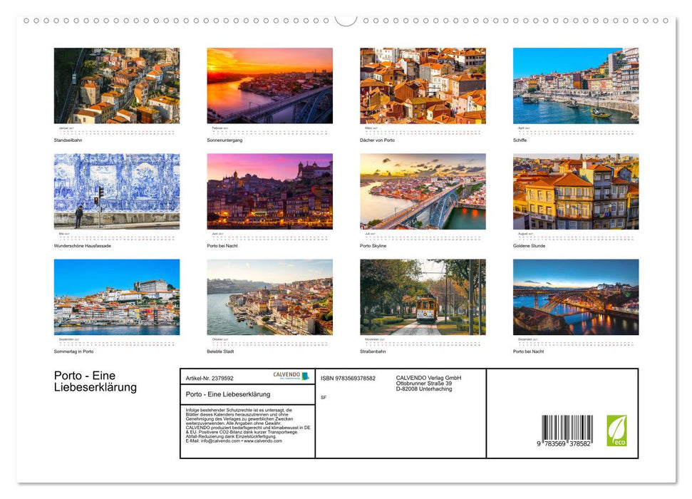 Porto - Eine Liebeserklärung (CALVENDO Premium Wandkalender 2027)