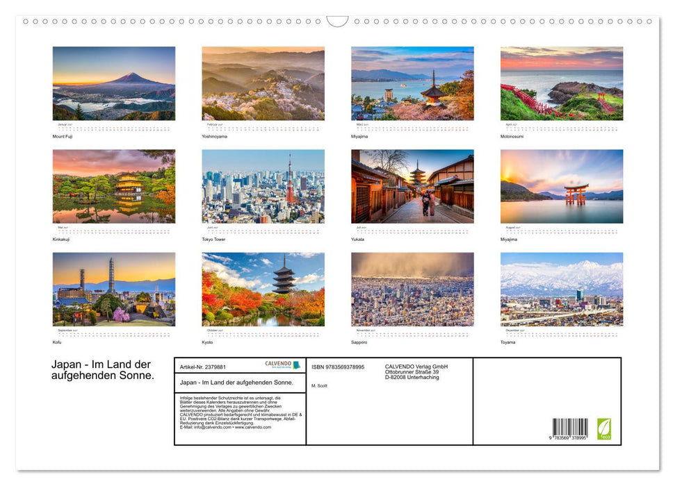 Japan - Im Land der aufgehenden Sonne. (CALVENDO Wandkalender 2027)
