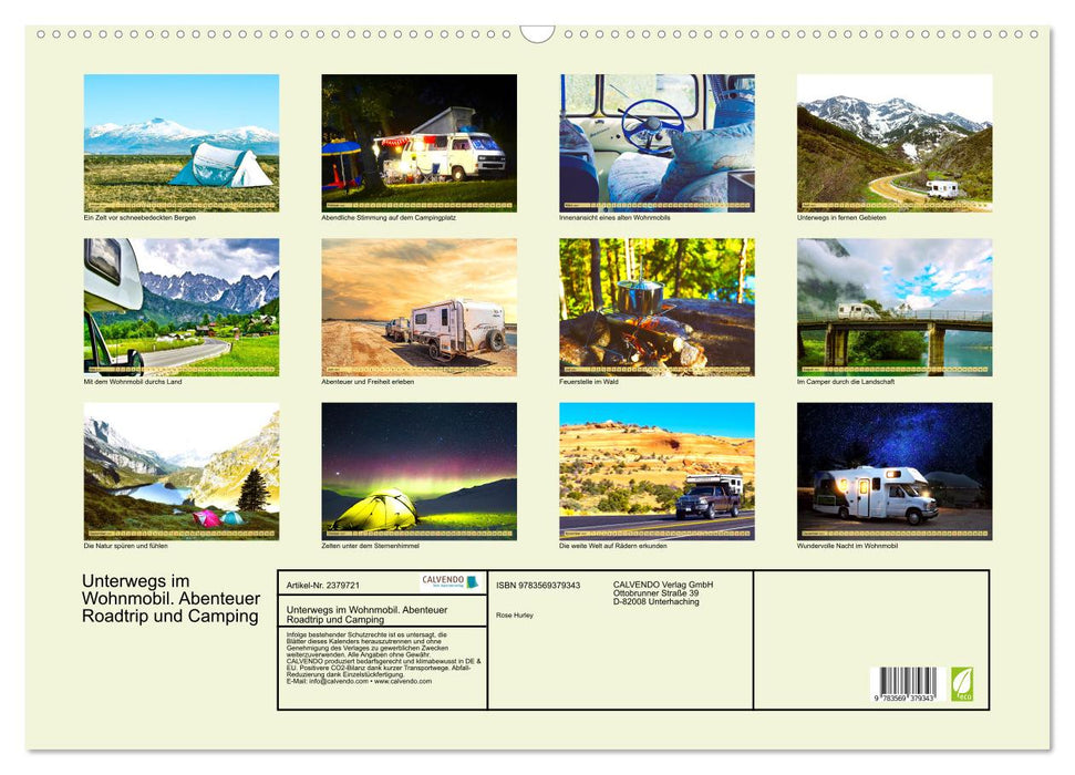 Unterwegs im Wohnmobil. Abenteuer Roadtrip und Camping (CALVENDO Wandkalender 2027)