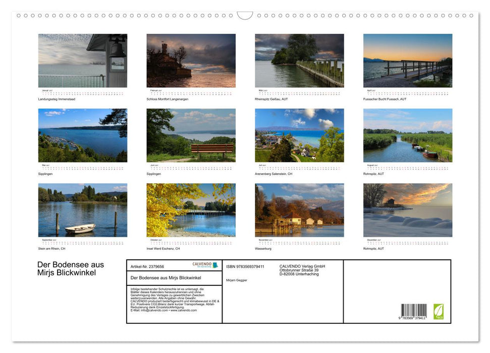 Der Bodensee aus Mirjs Blickwinkel (CALVENDO Wandkalender 2027)