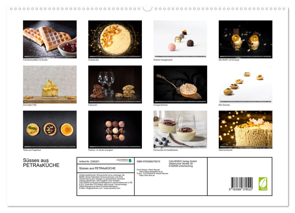 Süsses aus PETRAsKÜCHE (CALVENDO Premium Wandkalender 2027)