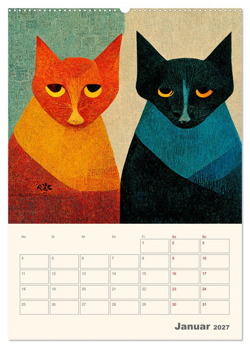 Die 7 Leben einer Katze (CALVENDO Premium Wandkalender 2027)