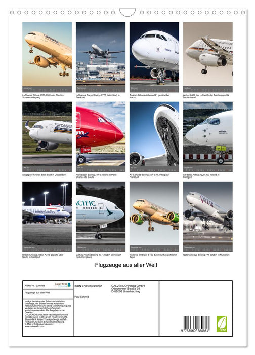 Flugzeuge aus aller Welt (CALVENDO Wandkalender 2027)