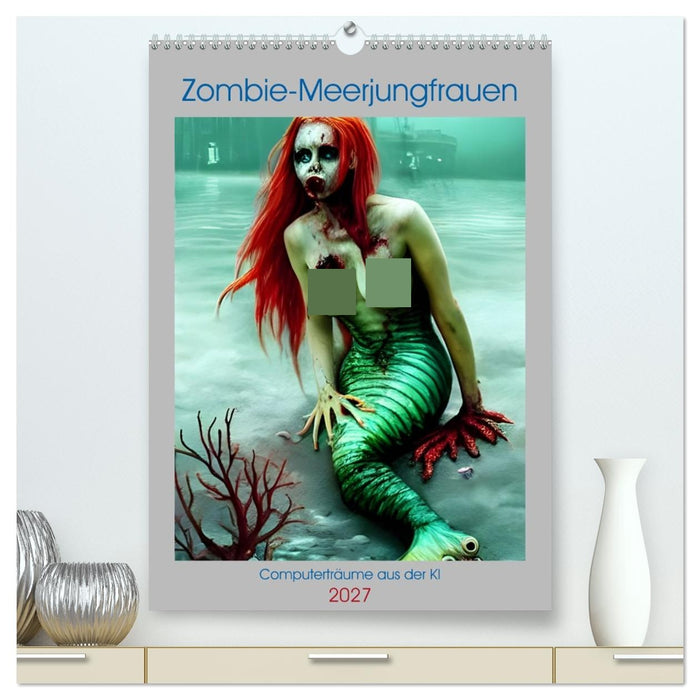Zombie-Meerjungfrauen - Computerträume aus der KI (CALVENDO Premium Wandkalender 2027)