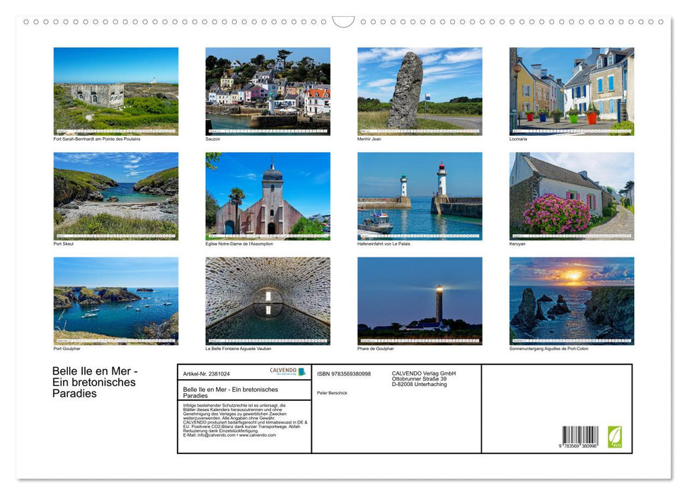 Belle Ile en Mer - Ein bretonisches Paradies (CALVENDO Wandkalender 2027)
